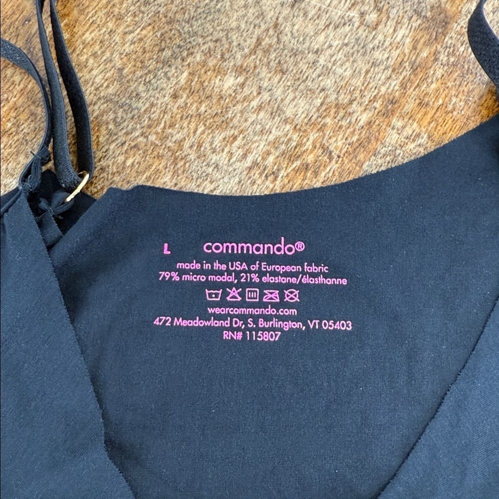 Commando Tank Wm Large Wisper Cami Smoothing Black Micro Modal Soft - Picture 4 of 5